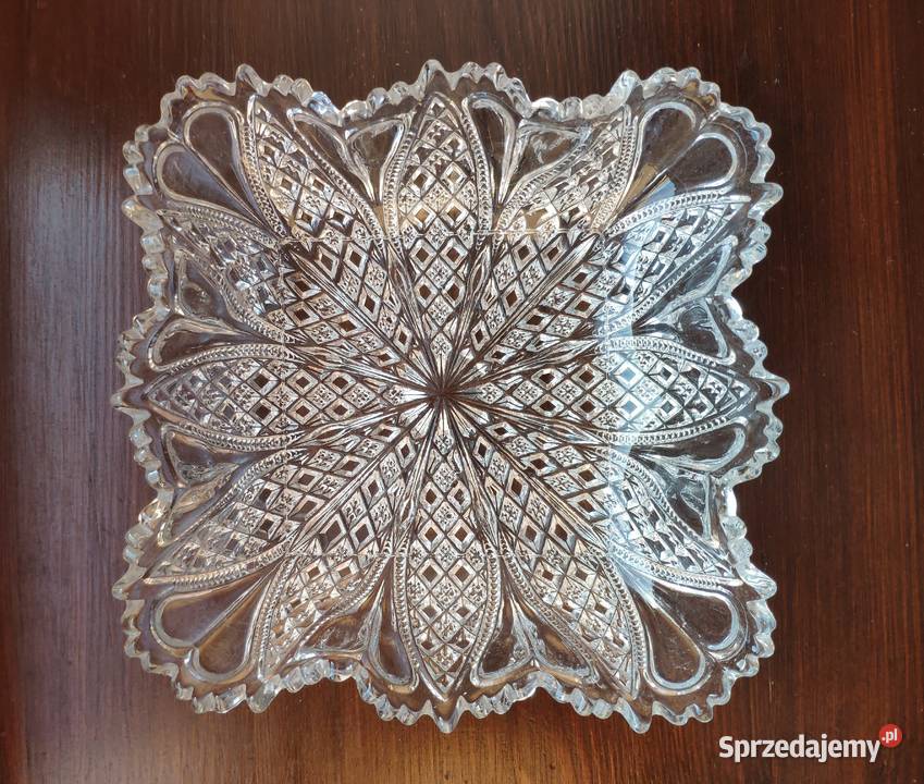 George Davidson przezroczysta kwadratowa miska Porcelana i szkło małopolskie Kraków