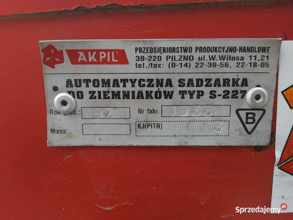 sadzarka do ziemniaków AKPIL dwurzędowa mało Wolbrom