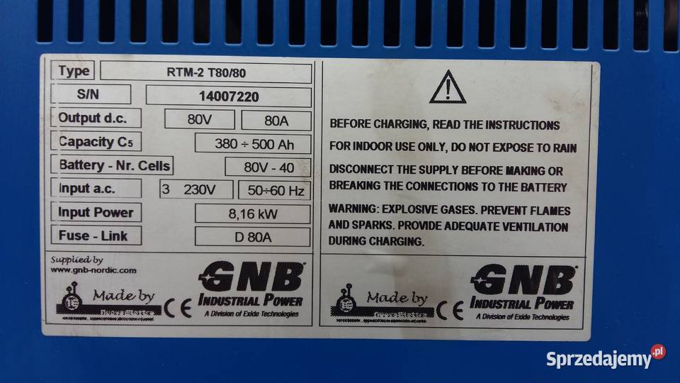 Prostownik Ładowarka baterii trakcyjnych 80V Świerklaniec