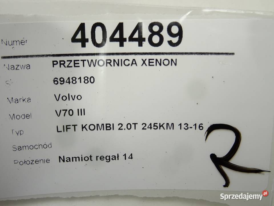 PRZETWORNICA XENON VOLVO V70 III 6948180 0716