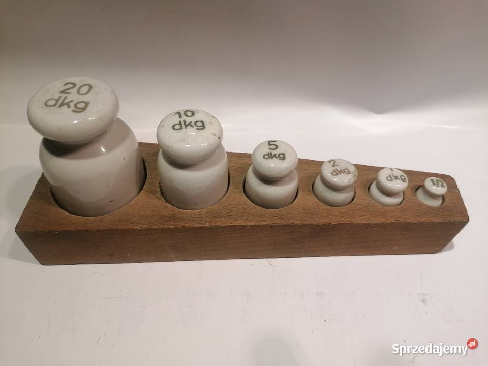 odważniki ceramiczne PRL do wagi szalkowej Piotrków Trybunalski