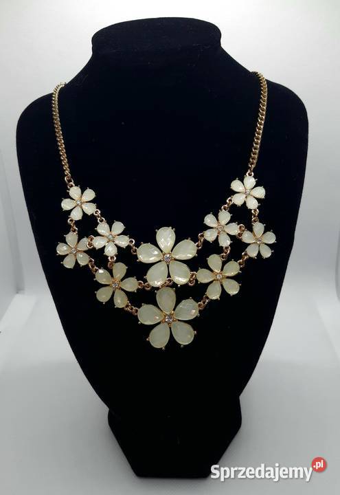 Naszyjnik z kwiatkami złoty sprzedam