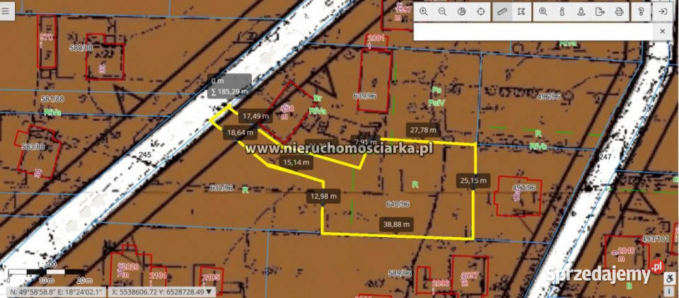 sprzedaży działki Czyżowice 1103m2 sprzedam