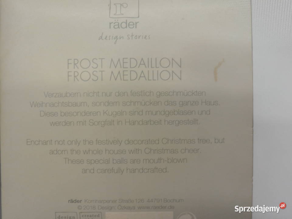 Rder DESIGN Świąteczny magiczny medalion szklana Raszków