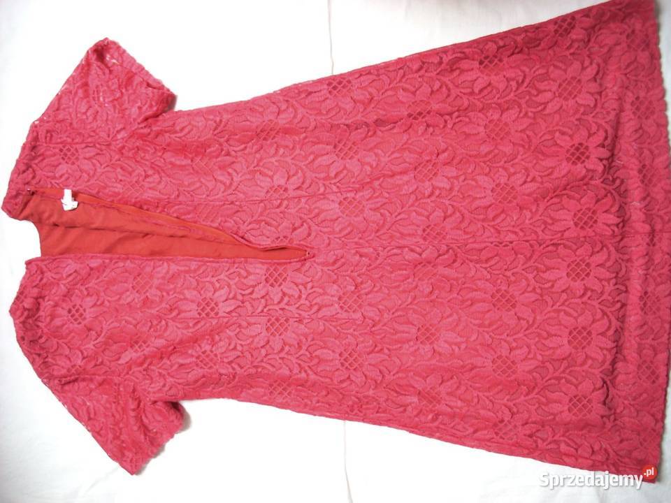 Sukienka Koronkowa Wizytowa 46 48 czerwony Nowy Sącz sprzedam