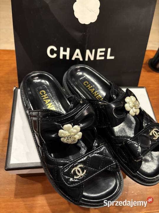 Klapki damskie CHANEL czarny Lublin