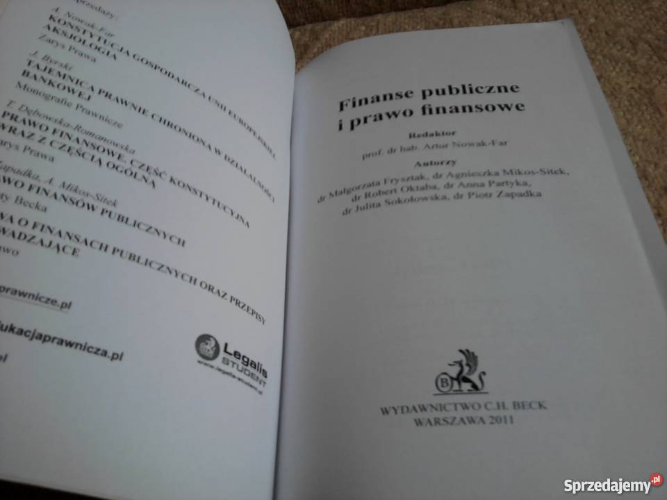Finanse publiczne i prawo finansowe A NowakFar Ostrołęka sprzedam