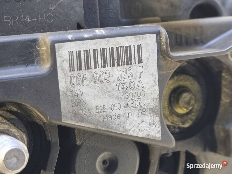 ALTERNATOR Audi A3 II 8P 19 TDI 06F903023F Rudka