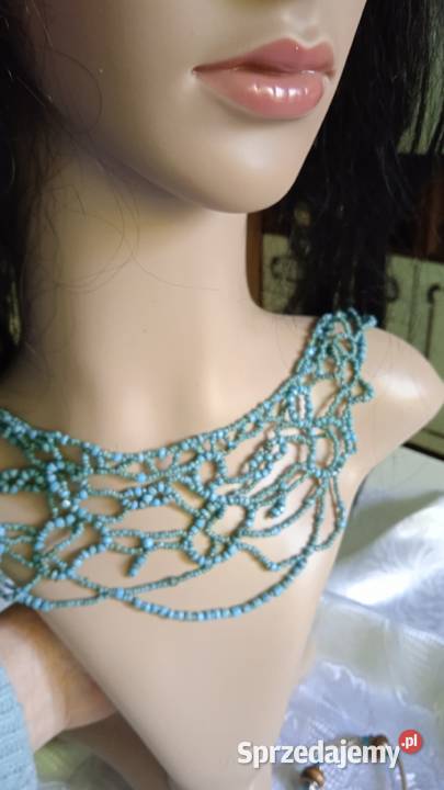 KOLIA NASZYJNIK Z TURKUSOWYCH KORALIKÓW Piła