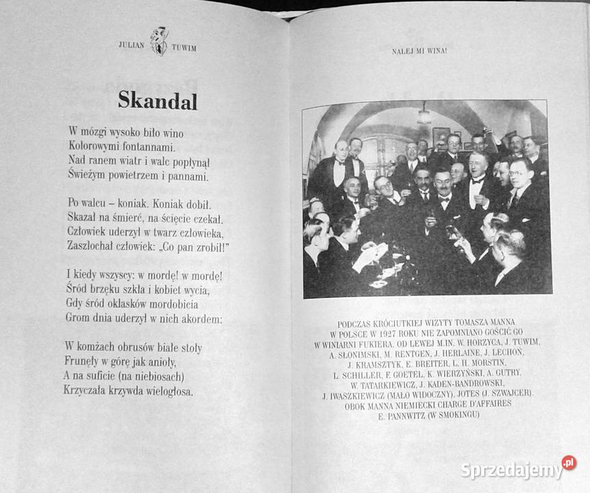 Nalej mi wina Julian Tuwim twarda z obwolutą