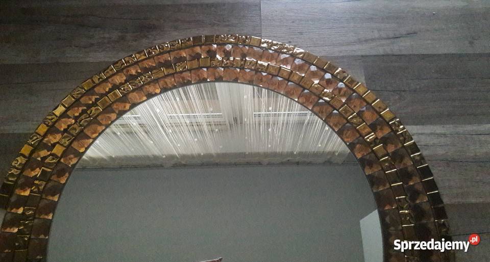 LUSTRO OKRĄGŁE MIEDZIANA RAMA MIEDŹ Przemyśl