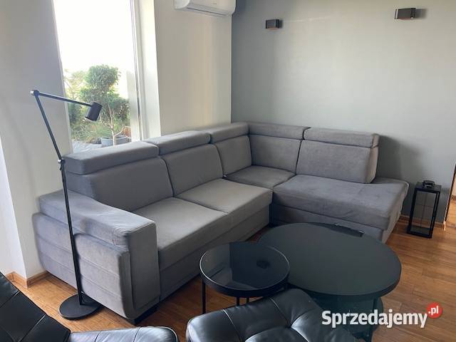 Elegancka sofa wypoczynkowa rozkładana szara śląskie sprzedam