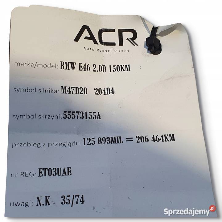 ALTERNATOR BMW E46 20 D valeo osobowe lubelskie Chełm