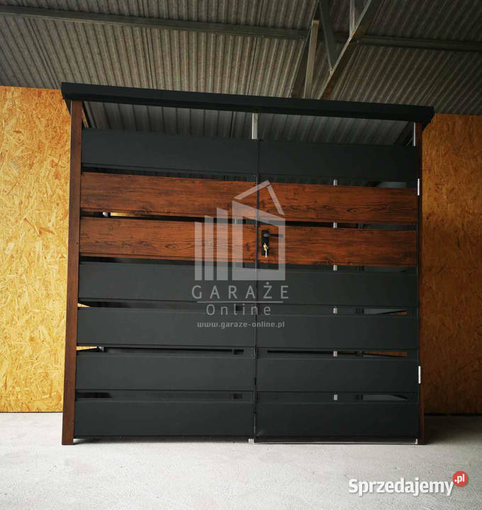 Wiata śmietnikowa spad tył 2x06m Antracyt drewno Toruń sprzedam