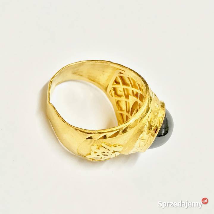 Złoty SYGNET 22K pierścień męski Chiński złote mazowieckie Warszawa