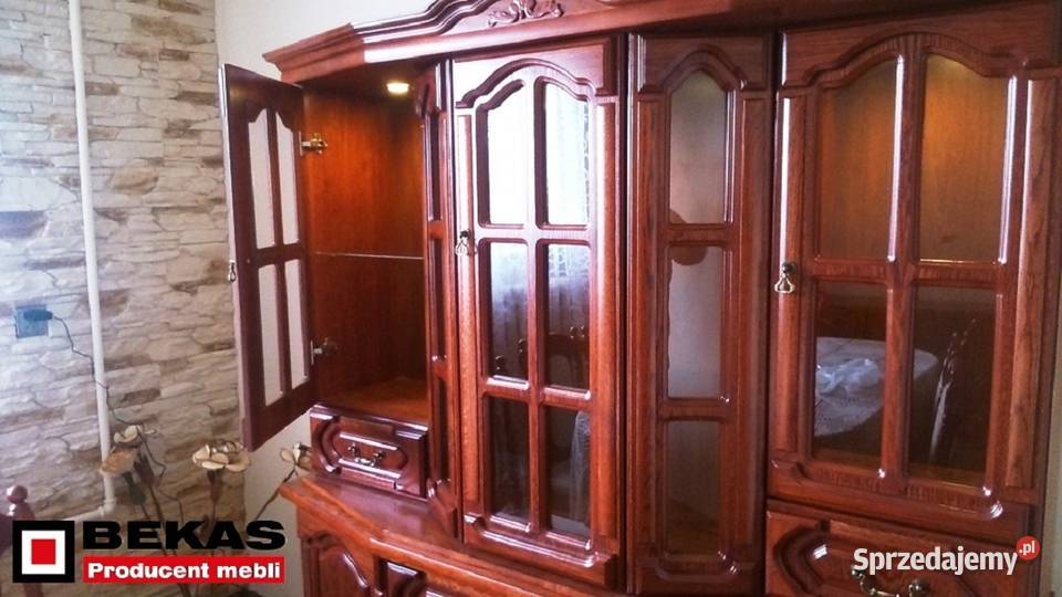 Stylowa Witryna Kredens podświetlenie Led Dąb