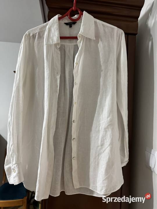 Koszula damska XS biała Massimo Dutti len 100 Inny materiał Odzież damska śląskie Częstochowa