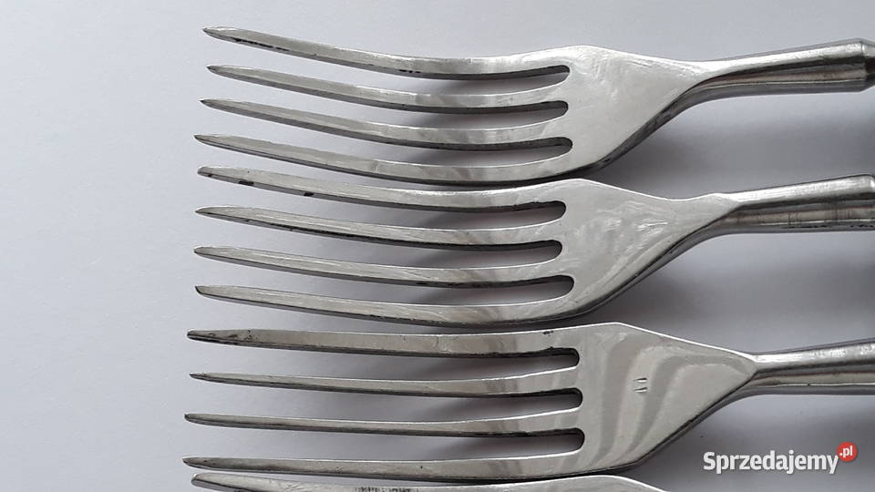 Widelce obiadowe 5 BAKELIT sztućce PRL Dąbrowa Górnicza