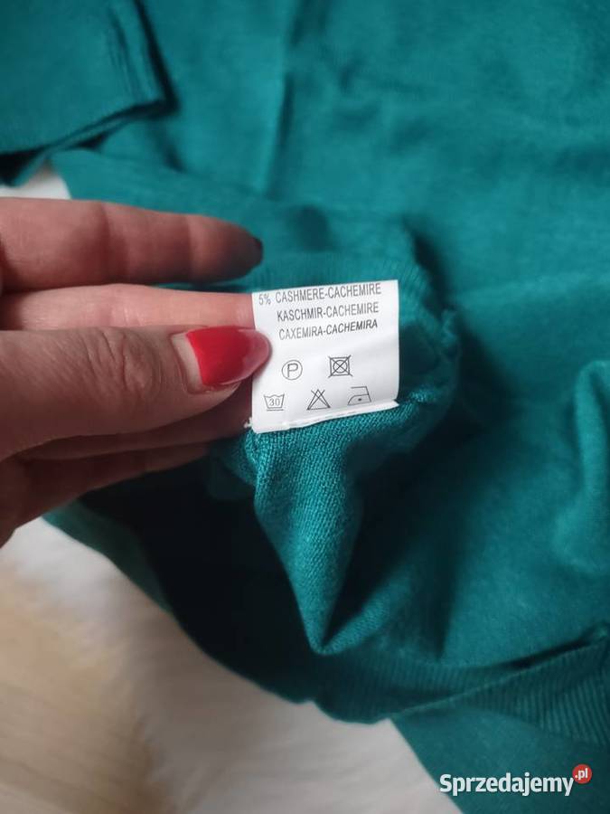 Zielona zdobiona sukienka z koronką i kaszmirem Olkusz sprzedam