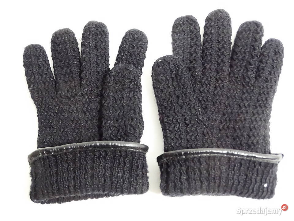Rękawiczki zimowe damskie materiałowe czarne SM Biłgoraj sprzedam