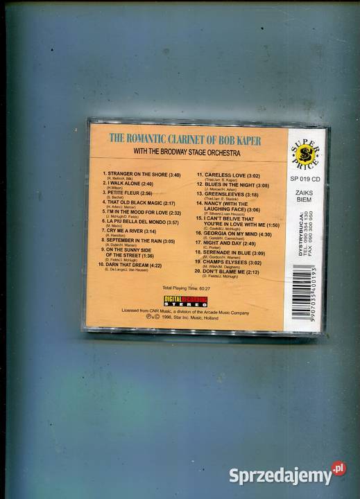 The Romantic Clarnet of Bob Kaper Płyta CD zachodniopomorskie Szczecin