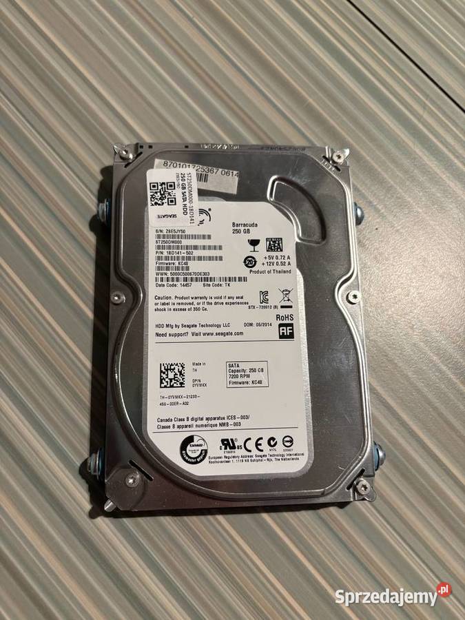 Dysk twardy Seagate Barracuda 250GB 7200RPM wewnętrzny sprzedam
