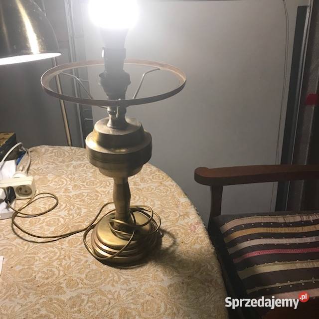 lampa stołowa mosiężna elektryczna w stylu art Gdańsk