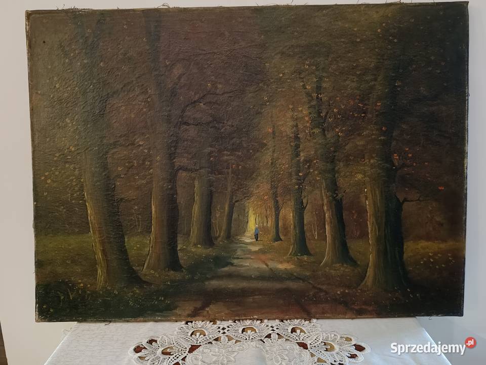 Stary obraz olejny na płótnie 70x50