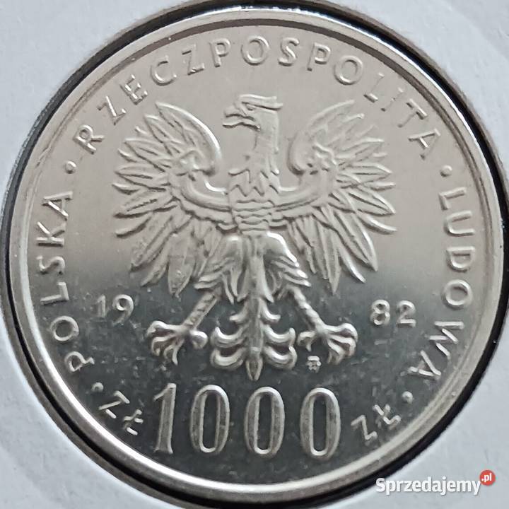 1000 Papież Jan Paweł II 1982 r 6 UNC Konin