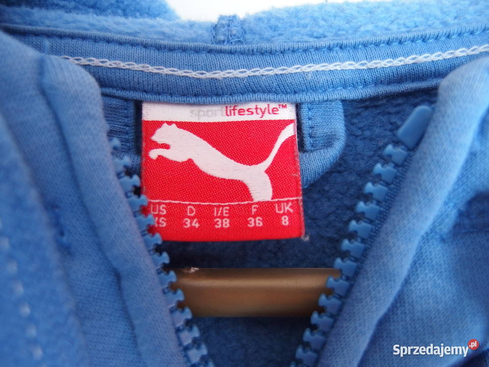 Niebieska bluza Puma Xs 34 kangurka kaptur z Toruń