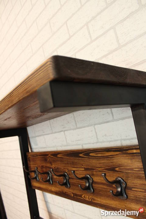 przedpokój loft wieszak i ławka zestaw loftowy Wrocław