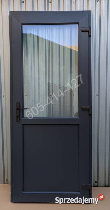 Drzwi pcv zewnętrzne sklepowe 90x210 białe Bydgoszcz