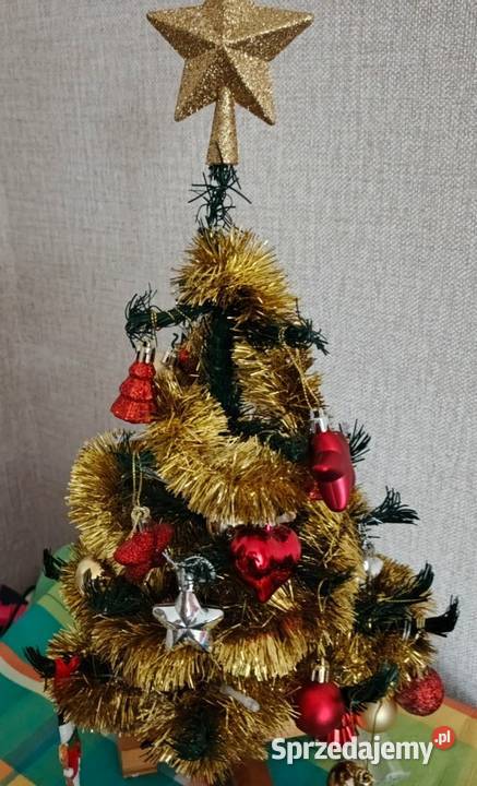 Mała sztuczna choinka z bombkami i oświetleniem Łódź sprzedam