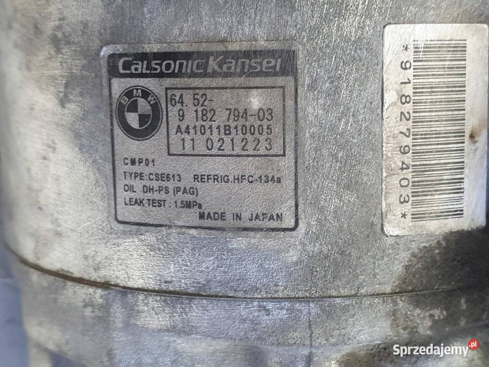 SPRĘŻARKA KLIMATYZACJI BMW E87 E90 20 i 9182794 Rudka