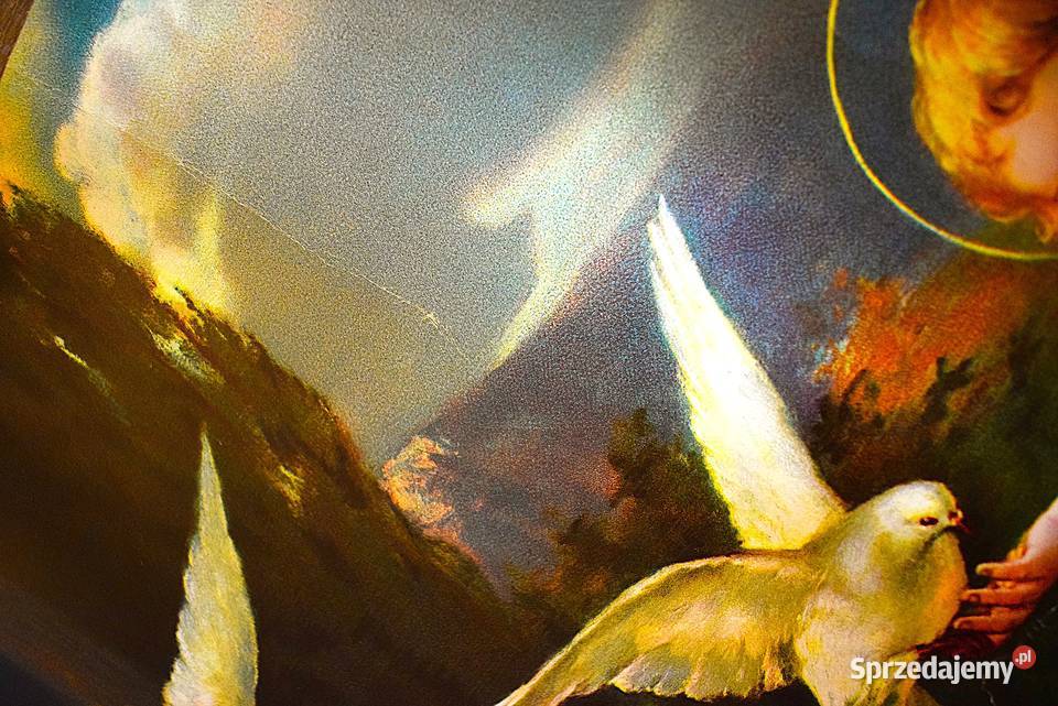 Maryja z Dzieciątkiem dawny oleodruk z końca XIX Antykwariat Chełmno