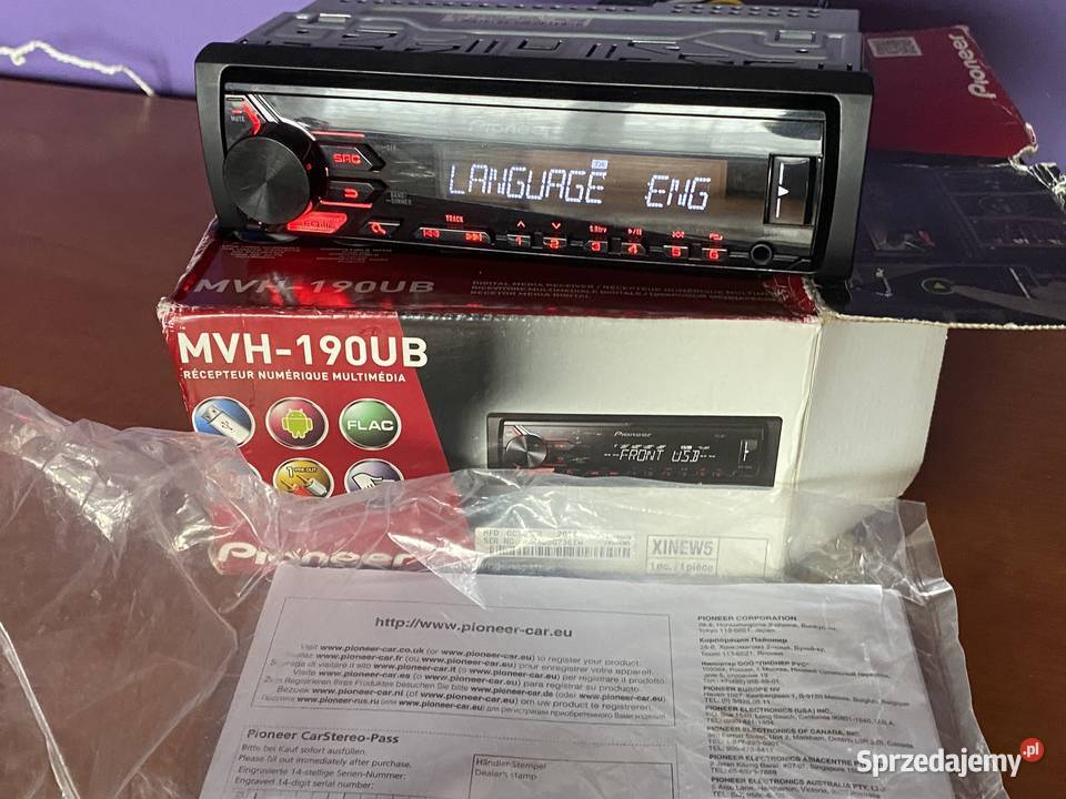 Pioneer MVH190UB I USB I AUX I komplet I Ładny RDS wielkopolskie Kępno