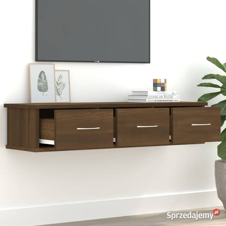Szafka ścienna brązowy dąb 88x26x185 WM815083
