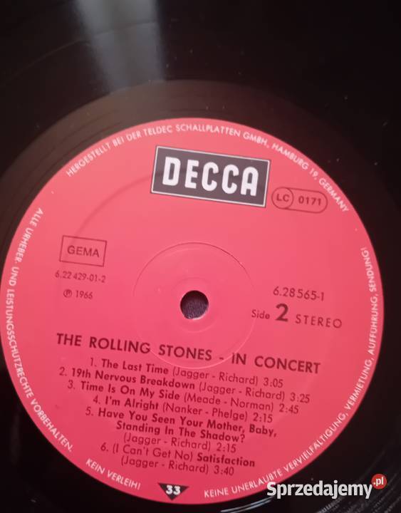 The Rolling Stones In Concert 2 LPs Decca 1981 r wielkopolskie Koźminek