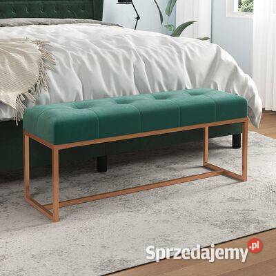 Ławka ciemnozielona 110x36x45 tapicerowana Warszawa
