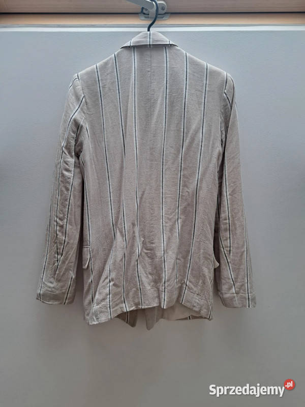 Lniany żakiet w paski HM rozmiar 34 Trąbki Wielkie