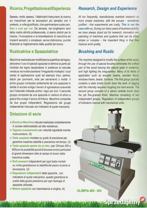 Szczotkarka postarzarka do drewna OLIMPIA 400 Wisła