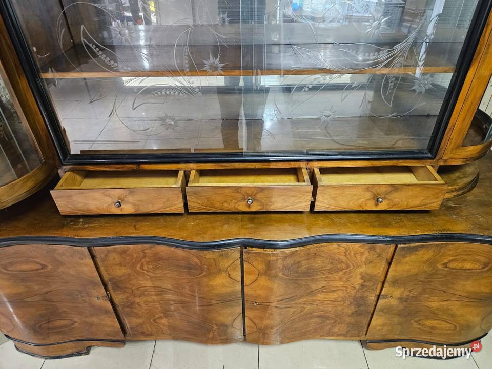 Piękny duży kredens stara komoda witryna z śląskie Pszczyna