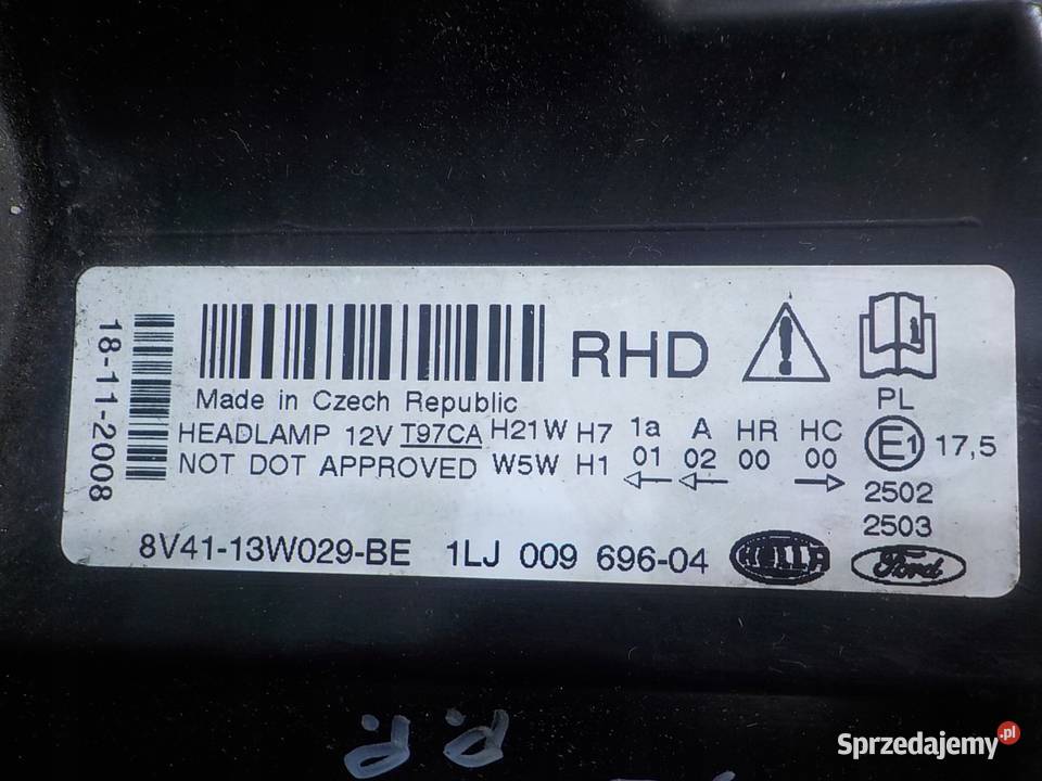 FORD KUGA MK1 I 20 TDCI 08r 5D lampa prawa przod osobowe Suków