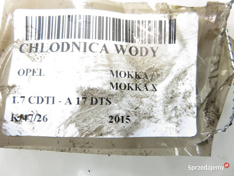 CHŁODNICA WODY OPEL MOKKA 17 CDTI A 17 DTS