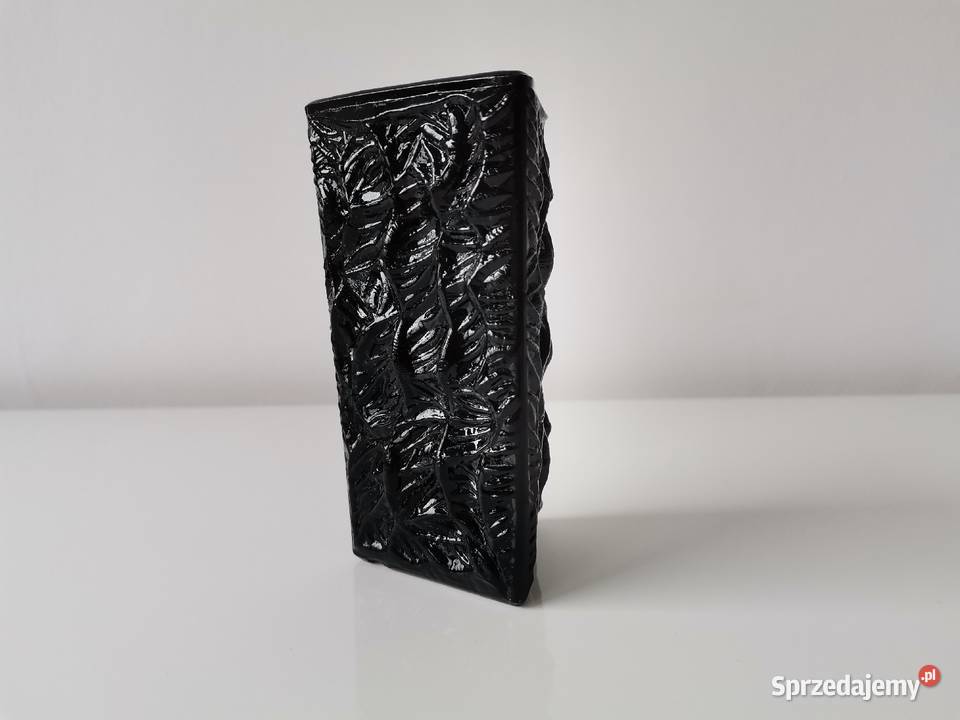 Stary czarny wazon szkło hialitowe HSG Hortensja Antyki, Sztuka, Kolekcje śląskie Katowice