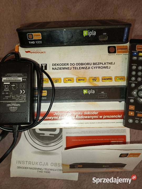 DEKODER DVBT THD 1000 zasilacz pilot Tychy