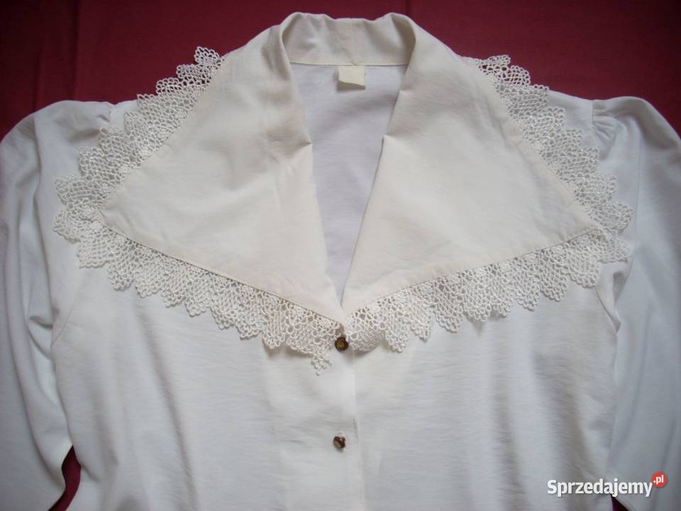 Elegancka Biała Koszula Gipiura 42 XL Nowy Sącz