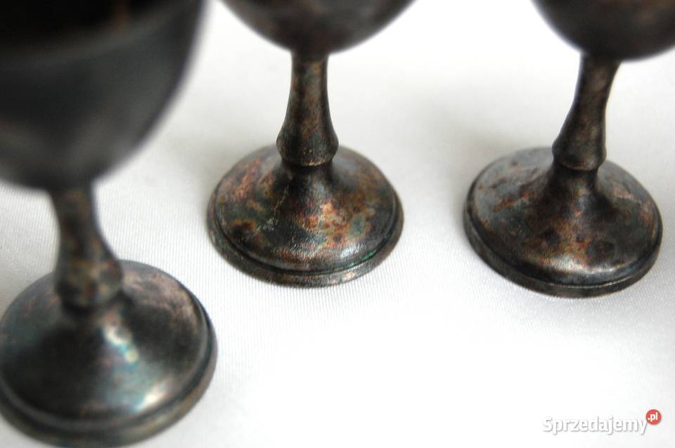 Posrebrzane kieliszki platerowane srebrem lubelskie Lublin