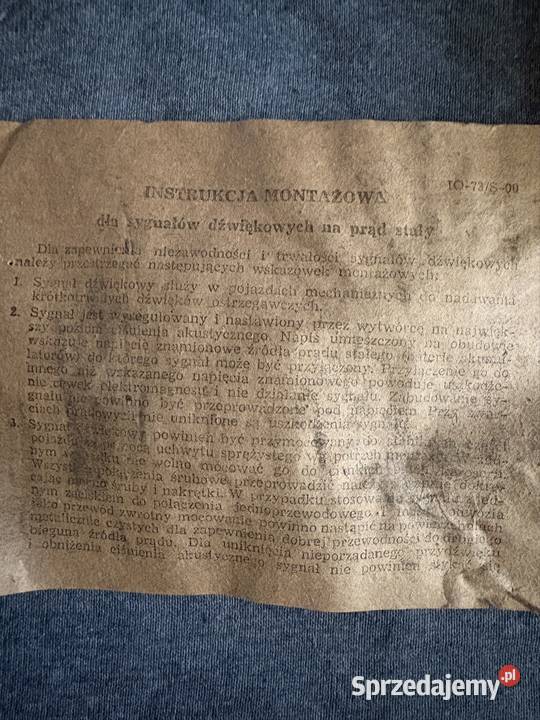 Klakson Belma 12v Rok produkcji 1986