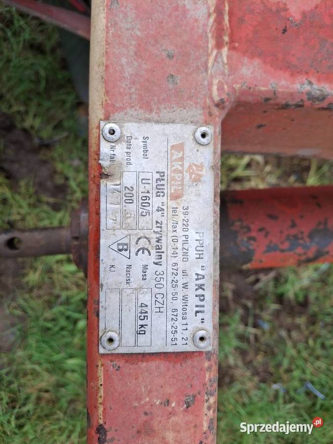 Pług Akpil CZH 350 lubelskie Parczew sprzedam